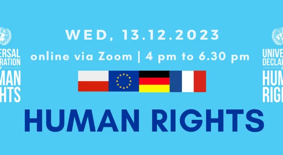 Bannière de la rencontre "human rights"