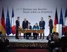 Angela Merkel und Emmanuel Macron bei der Unterzeichung des Vertrags von Aachen