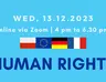 Bannière de la rencontre "human rights"