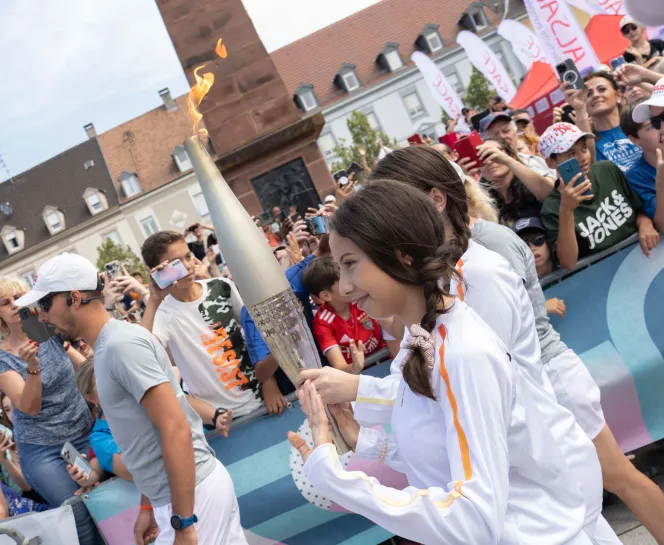 Relais de la flamme olympique à Huningue